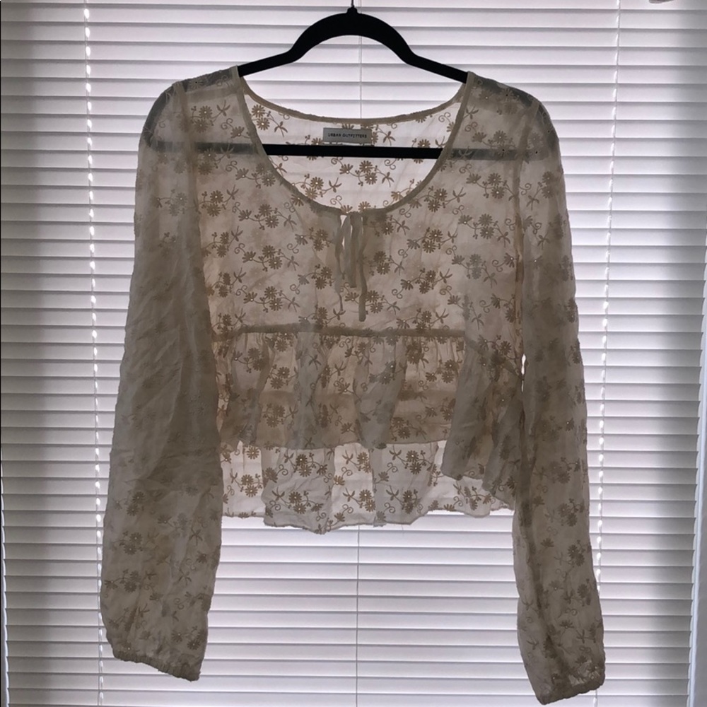 URBAN OUTFITTERS | Long sleeve ruffle crop top